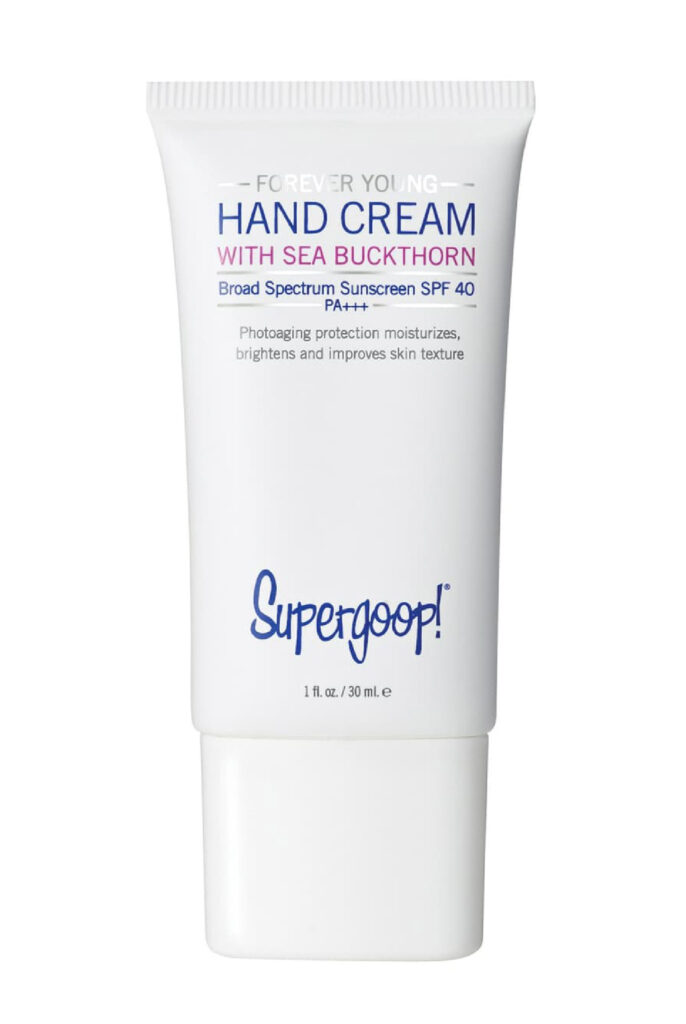 Supergoop Forever Young Hand Cream with Sea Buckthorn SPF 40 cruelty free