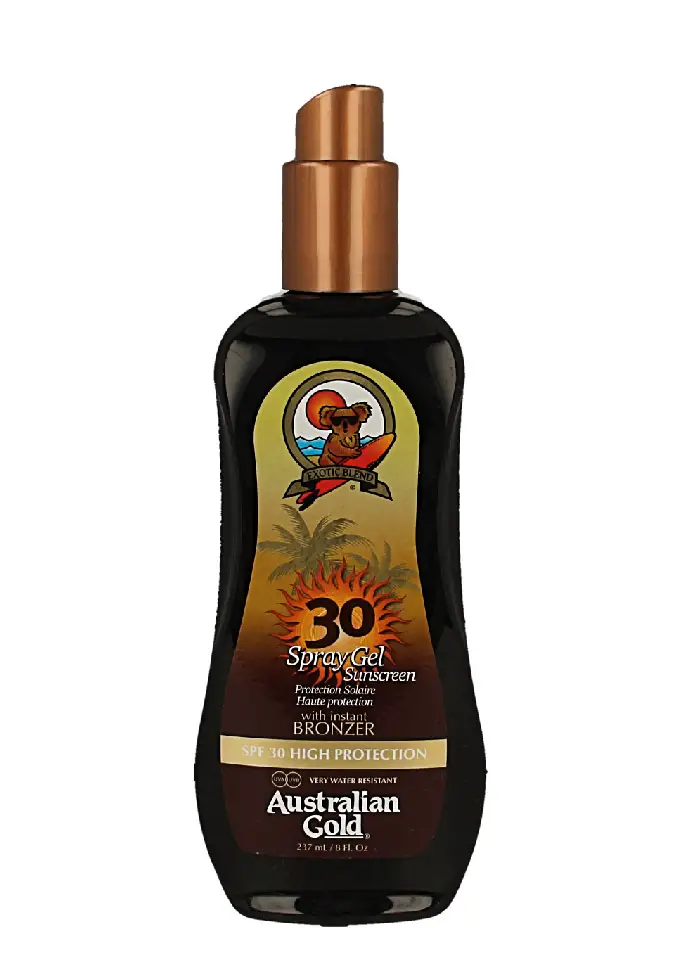 Australian Gold Sunscreen SPF30 Spray Gel With Instant Bronzer cruelty free
