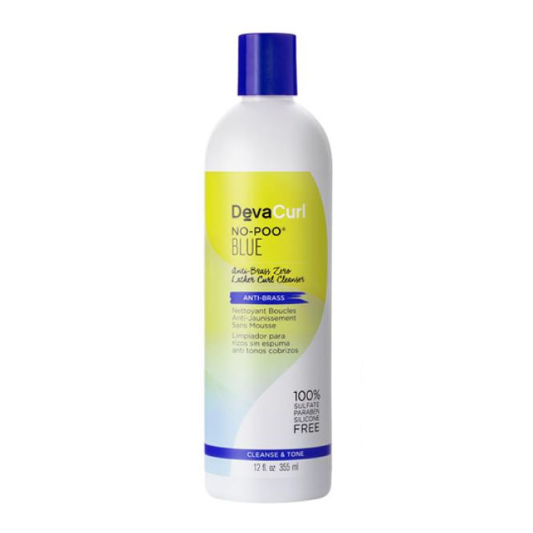 devacurl no-poo blue anti-brass zero lather curl cleanser cruelty-free