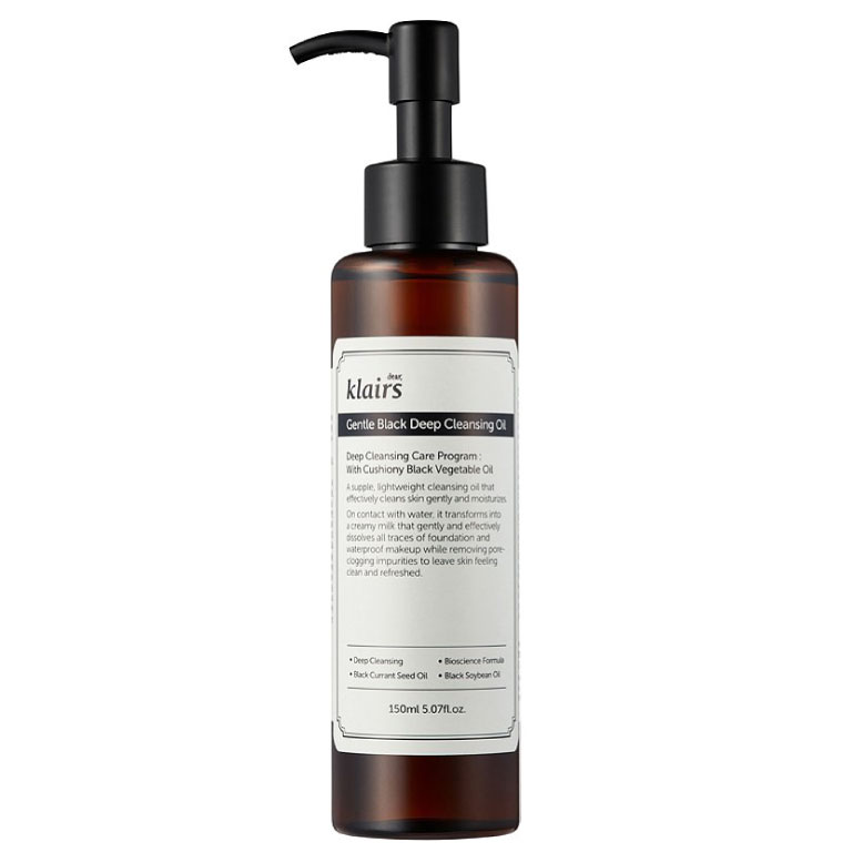 klairs gentle black deep cleansing oil vegan cruelty-free