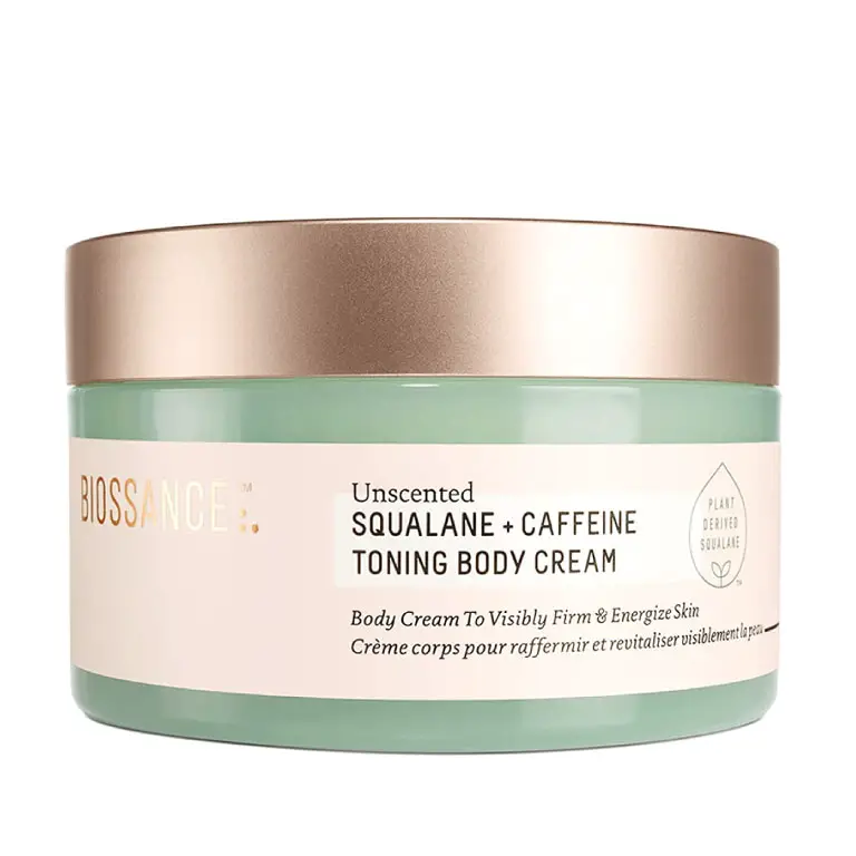 biossance squalane + caffeine toning body cream vegan